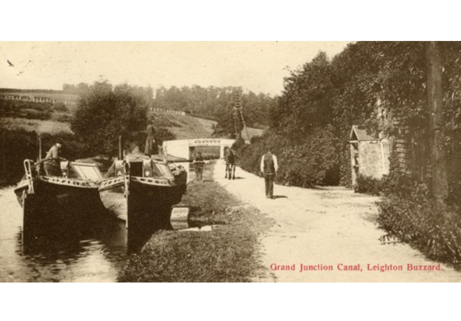 Canal and horses drawn boats 